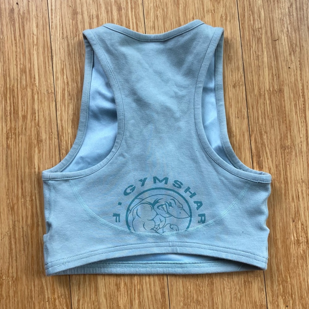 GYMSHARK LEGACY LOGO SPORTS BRA TOP XS VINTAGE BLUE